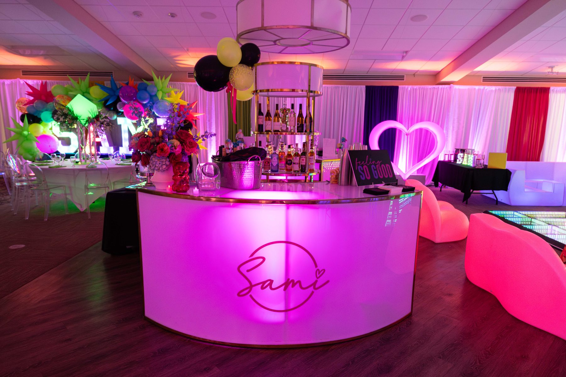 Guests on the dance floor at a Bar Mitzvah
